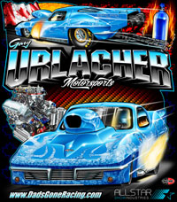 NEW !! Gary Urlacher Pro Nitrous Corvette Pro Modified Drag Racing T Shirts